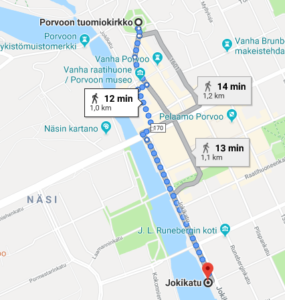 Теплоход отправляется от пассажирского порта г. Порвоо
